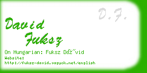 david fuksz business card